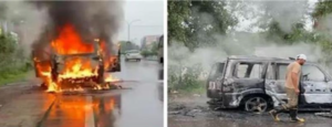 Patiala Scorpio Fire: हीरा बाग में चलती स्कॉर्पियो में लगी भीषण आग, गाड़ी जलकर राख