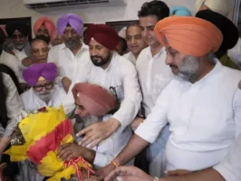 परगट सिंह की ताजपोशी में कांग्रेस का शक्ति प्रदर्शन, चन्नी और राजा वड़िंग एक मंच पर